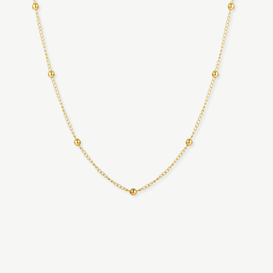 CADENA FINA BOLITAS ORO