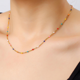 COLLAR PUNTOS DE COLORES ORO