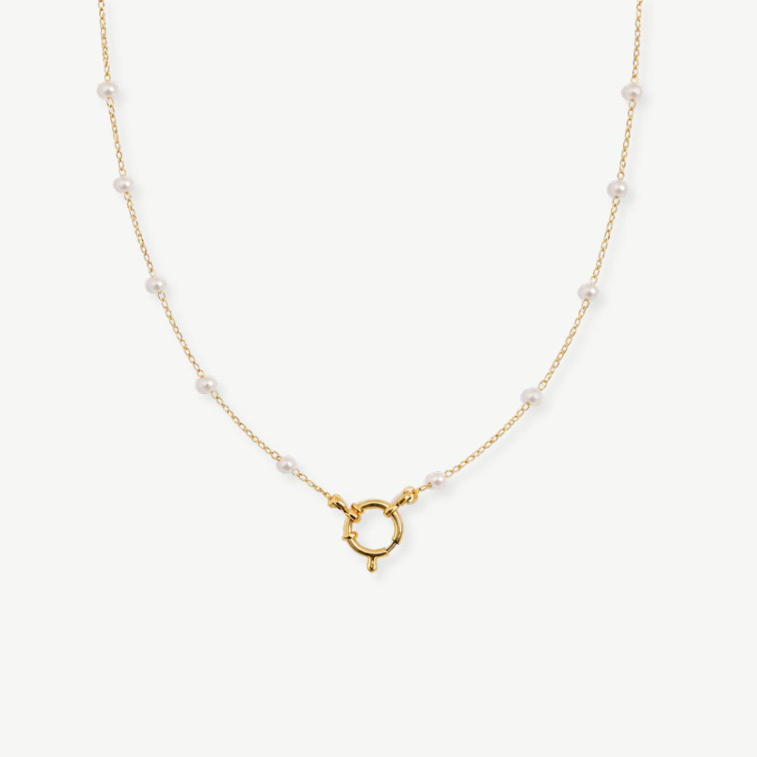 COLLAR PERLITAS BAÑO ORO