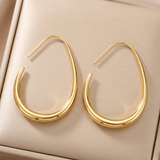Set pendientes gota aretes dorados detalle - Tresora Paris