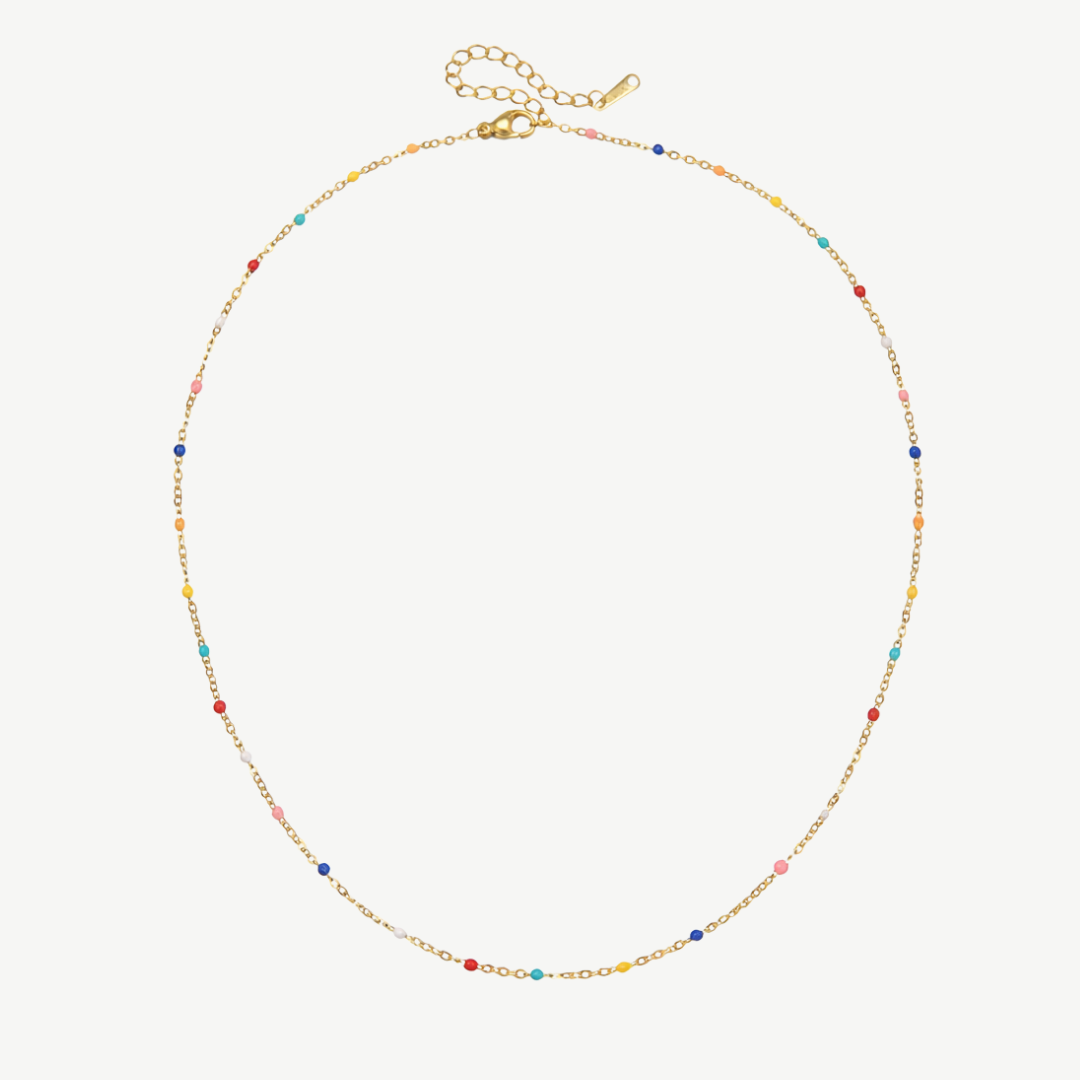 COLLAR PUNTOS DE COLORES ORO