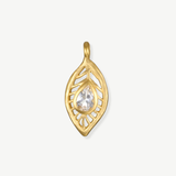 CHARM TOPACIO BLANCO CON PLUMAS