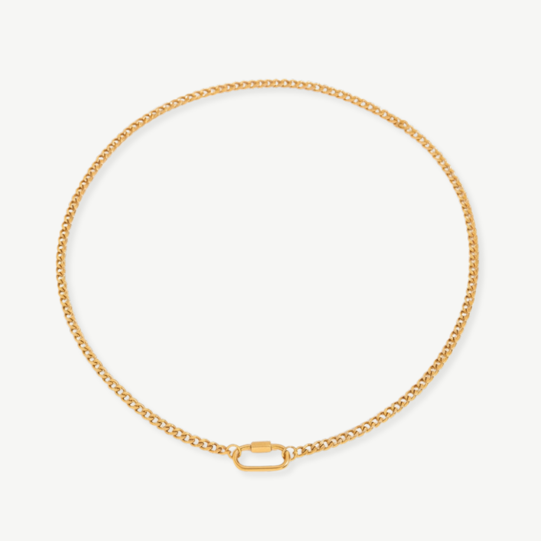 COLLAR CADENA GRUESA BAÑO ORO