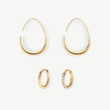 Pack pendientes gota y aretes baño oro - Tresora Paris