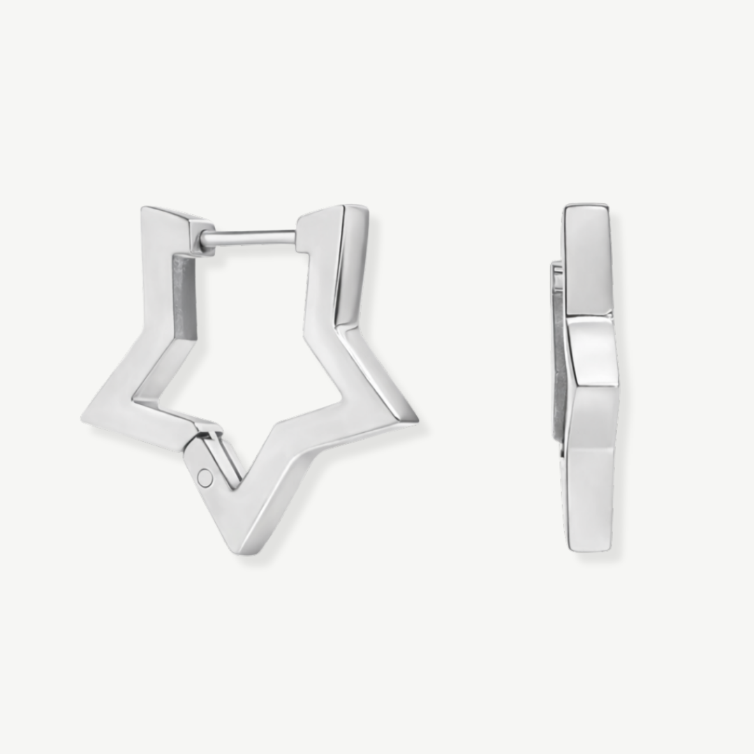 Pendientes estrella plata - Tresora Paris