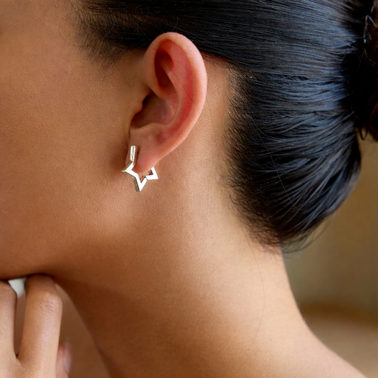 Pendientes estrella plateada 01 - Tresora Paris