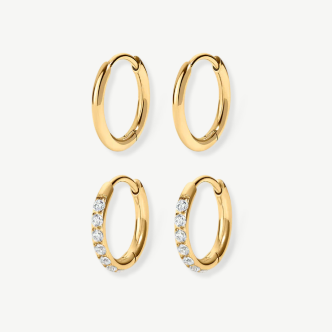 Pack 4 aros pequeños baño oro - Tresora Paris
