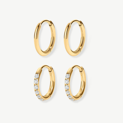 Pack 4 aros pequeños baño oro - Tresora Paris