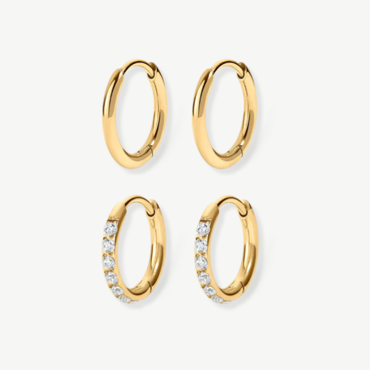 Pack 4 aros pequeños baño oro - Tresora Paris