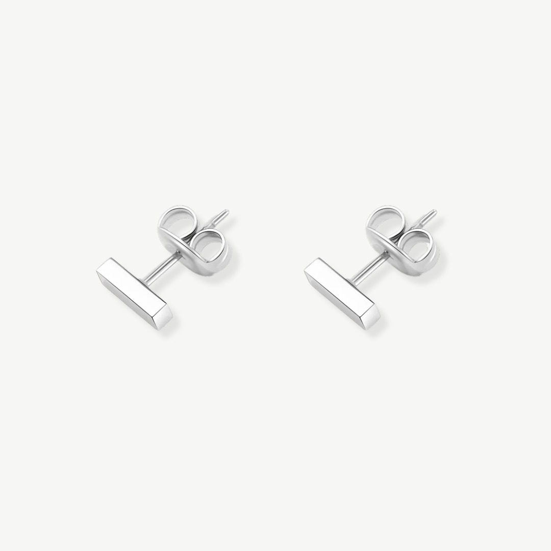 PENDIENTES DE BOTÓN BARRITAS ORO