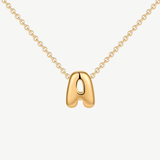 COLLAR INICIAL BURBUJA ACERO BAÑO ORO