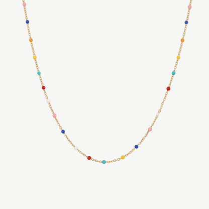 COLLAR PUNTOS DE COLORES ORO