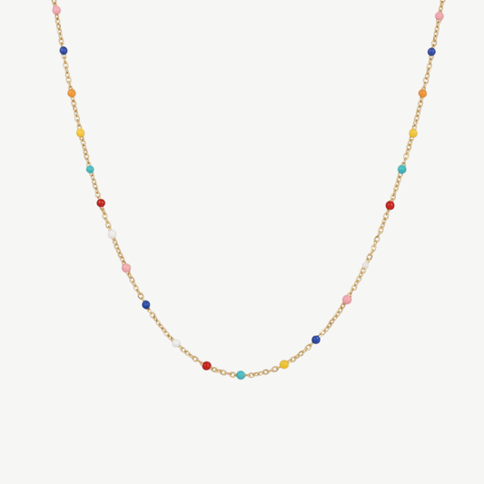 COLLAR PUNTOS DE COLORES ORO