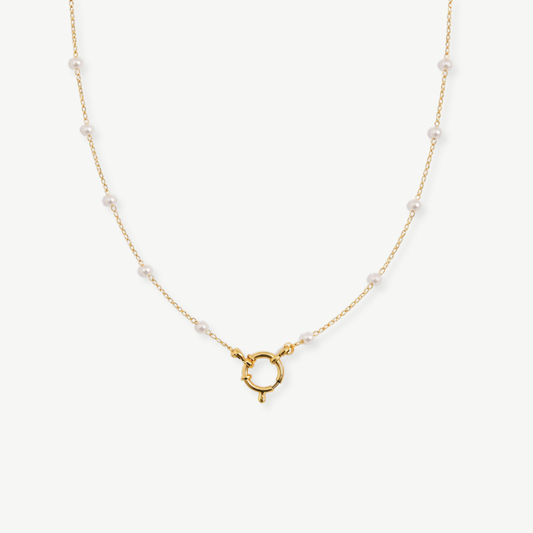COLLAR PERLITAS BAÑO ORO