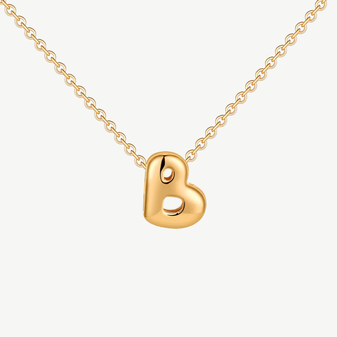 COLLAR INICIAL BURBUJA ACERO BAÑO ORO