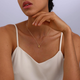 COLLAR INICIAL BURBUJA ACERO BAÑO ORO