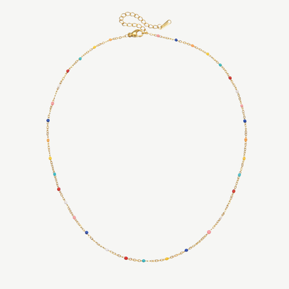 COLLAR PUNTOS DE COLORES ORO