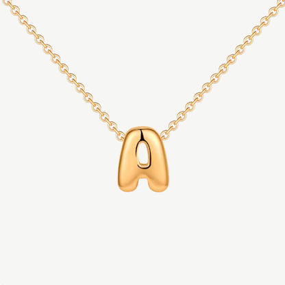 COLLAR INICIAL BURBUJA ACERO BAÑO ORO