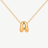 COLLAR INICIAL BURBUJA ACERO BAÑO ORO