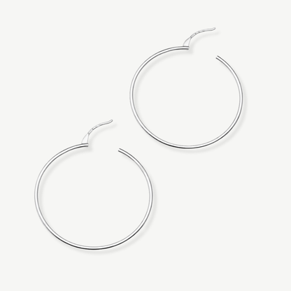 Detalle pendientes aros plata - Tresora Paris