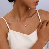 COLLAR INICIAL BURBUJA ACERO BAÑO ORO