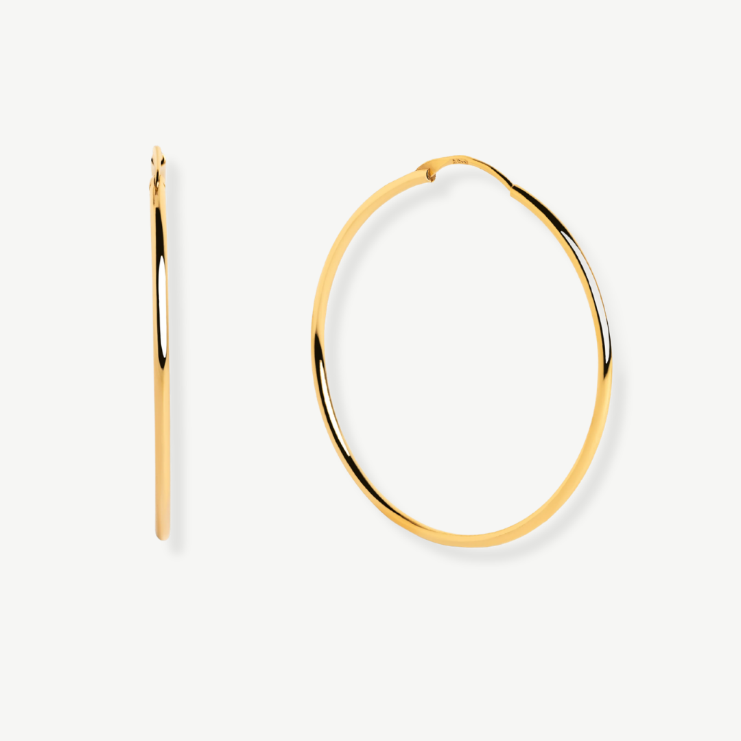 Pendientes aros plata vista frontal - Tresora Paris