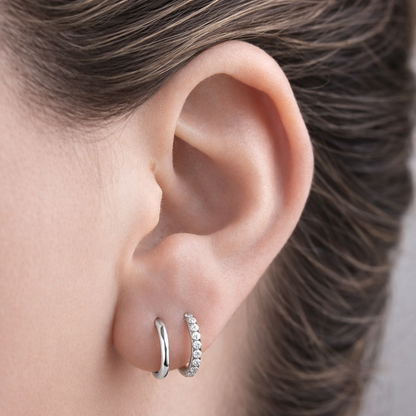 Conjunto de pendientes aros de plata 01 - Tresora Paris