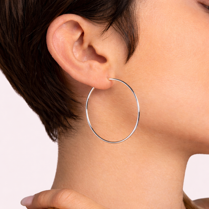 Aros plateados grandes - Tresora Paris