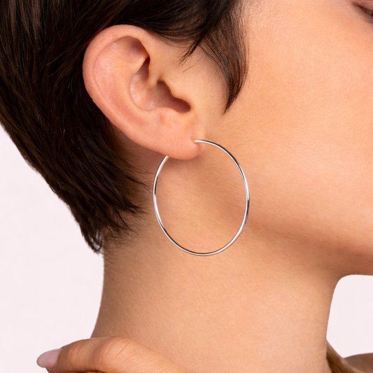 Aros plateados grandes - Tresora Paris
